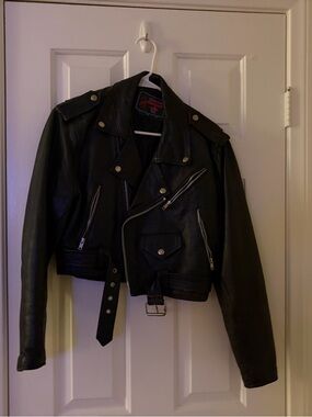 Black Leather Moto Jacket - Women